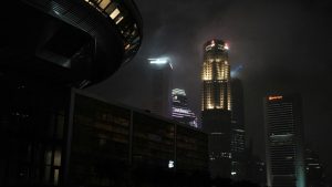 high rise building during night time