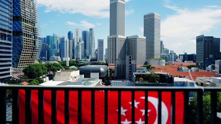 A view of a city from a balcony